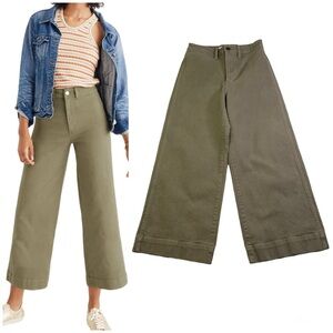 Madewell Emmett Wide Leg Crop Jeans Size 25 Green High Waist